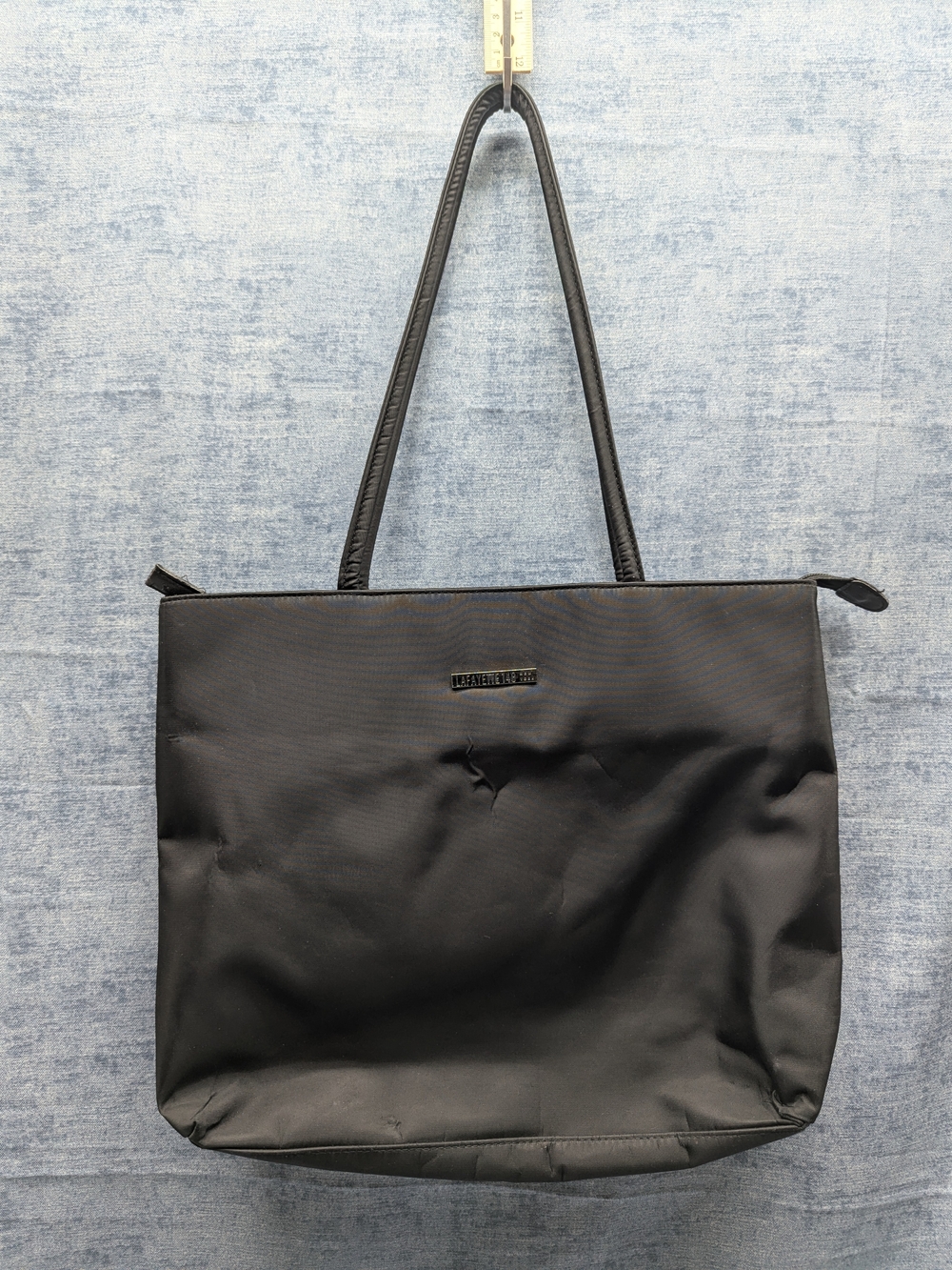 Lafayette 148 Tote Bag Nylon Zippered Black Casual Workwear Commuter Medium